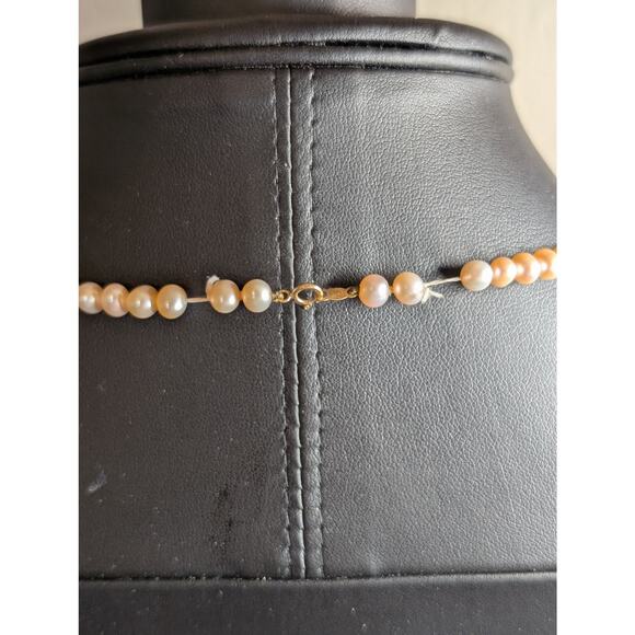 4mm - 5mm Genuine Pink Pearl 18" Strand Necklace W/ 14k Gold Clasp Need Restrung - Picture 8 of 9